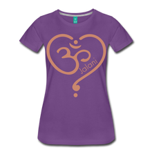 Women’s Om Heart Premium Glitter Tee - purple