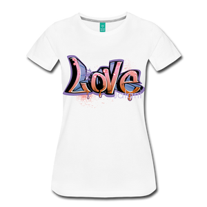 Women's Graffiti Love Premium Tee - white