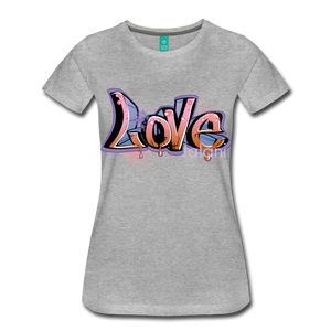 Women's Graffiti Love Premium Tee - heather gray