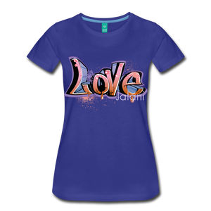Women's Graffiti Love Premium Tee - royal blue