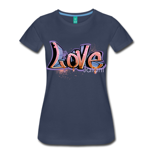 Women's Graffiti Love Premium Tee - navy