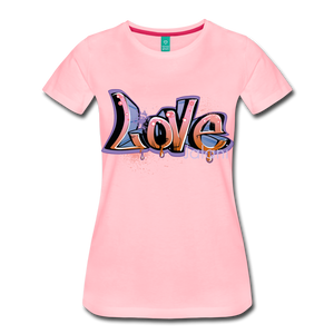 Women's Graffiti Love Premium Tee - pink