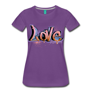 Women's Graffiti Love Premium Tee - purple