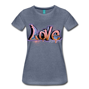 Women's Graffiti Love Premium Tee - heather blue