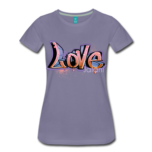 Women's Graffiti Love Premium Tee - washed violet