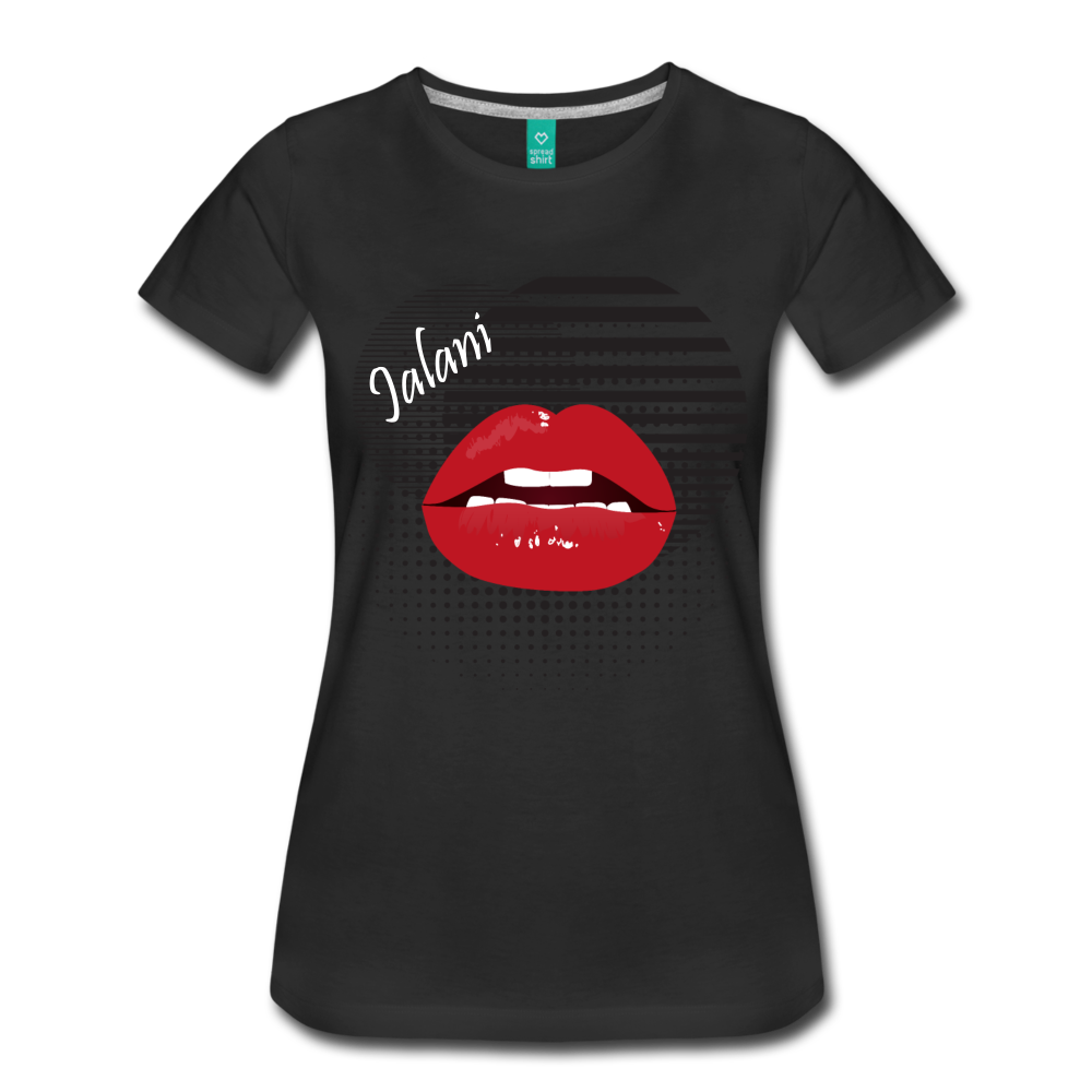 Women’s Lips Poppin Premium Tee - black