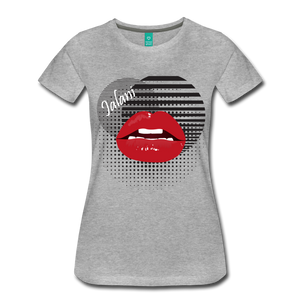 Women’s Lips Poppin Premium Tee - heather gray