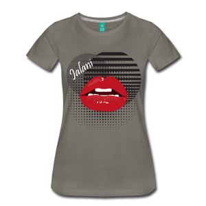 Women’s Lips Poppin Premium Tee - asphalt gray