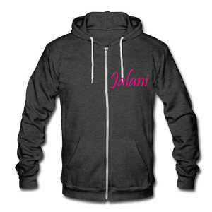 Unisex Signature Premium Fleece Zip Hoodie - charcoal gray