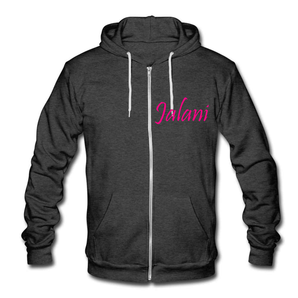 Unisex Signature Premium Fleece Zip Hoodie - charcoal gray