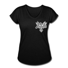 Women's Signature Phoenix Tri-Blend V-Neck Tee (Glitter Print) - black