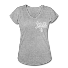 Women's Signature Phoenix Tri-Blend V-Neck Tee (Glitter Print) - heather gray