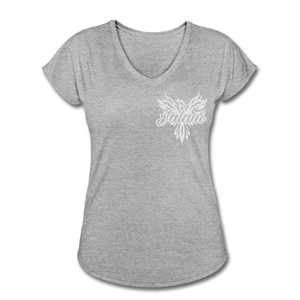 Women's Signature Phoenix Tri-Blend V-Neck Tee (Glitter Print) - heather gray