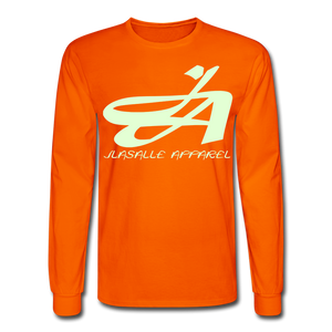 Men's Signature JA Long Sleeve T-Shirt F/B (Glow In Dark) Print - orange