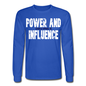 Men's Power And Influence Long Sleeve T-Shirt - royal blue