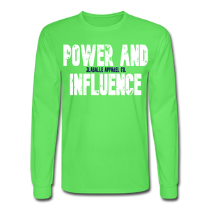 Men's Power And Influence Long Sleeve T-Shirt - kiwi