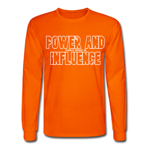 Men's Power And Influence Long Sleeve Tee - orange