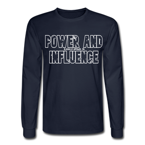 Men's Power And Influence Long Sleeve Tee - navy