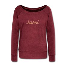 Women's Signature Jalani  Wideneck Sweatshirt (Glitter Print) - cardinal triblend