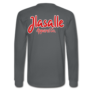 Men's Featured Signature Jlasalle Long Sleeve Tee - charcoal